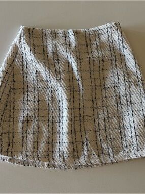 Princess Polly Cream Plaid Mini Skirt
